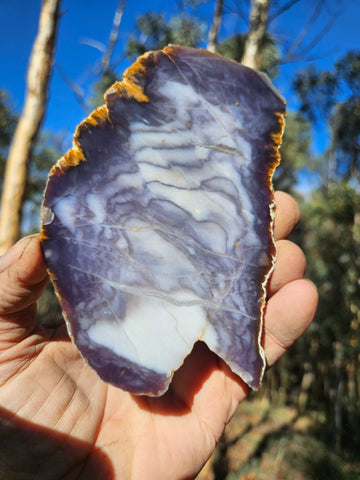 Purple Chalcedony polished slab. PU155