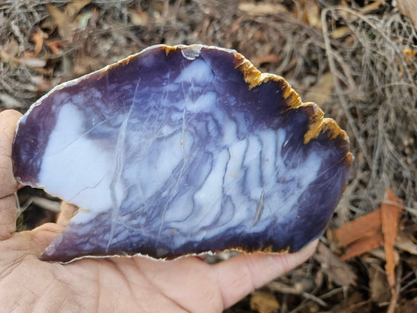 Purple Chalcedony polished slab. PU155