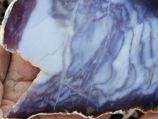 Purple Chalcedony polished slab. PU155
