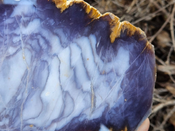 Purple Chalcedony polished slab. PU155