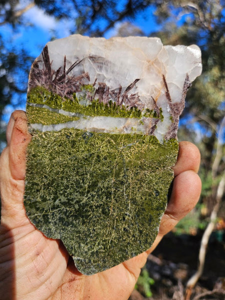 Epidote, Quartz & Axinite slab EPI86