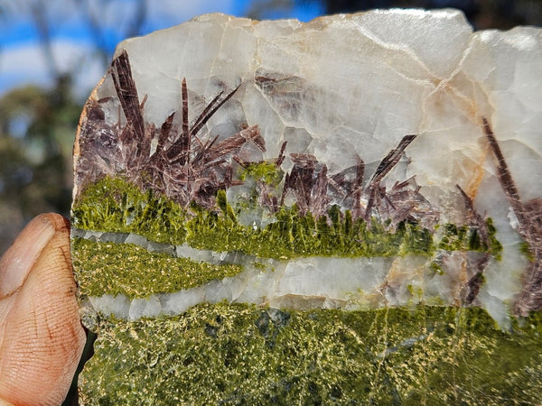 Epidote, Quartz & Axinite slab EPI86