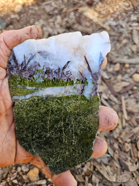 Epidote, Quartz & Axinite slab EPI86