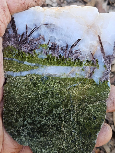 Epidote, Quartz & Axinite slab EPI86