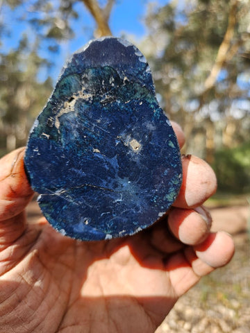 Polished Vivianite nodule half VV114