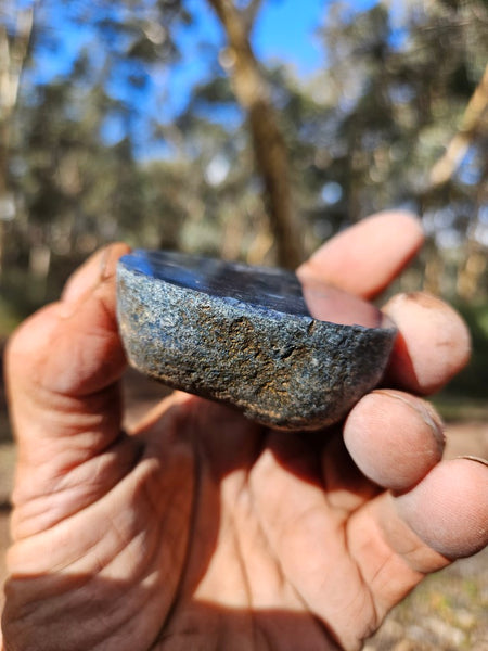 Polished Vivianite nodule half VV114