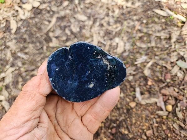 Polished Vivianite nodule half VV114