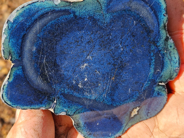 Polished Vivianite nodule half VV113