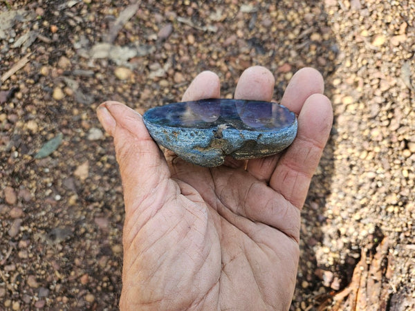 Polished Vivianite nodule half VV112