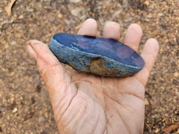 Polished Vivianite nodule half VV111
