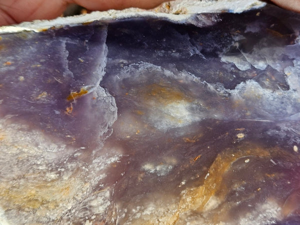 Purple Chalcedony polished slab. PU157