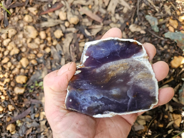 Purple Chalcedony polished slab. PU157