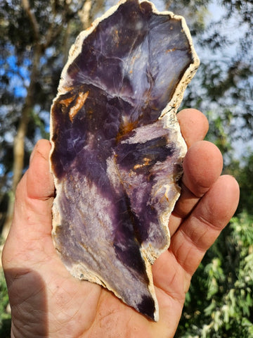 Purple Chalcedony polished slab. PU156
