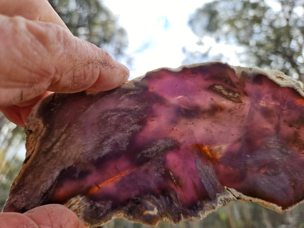 Purple Chalcedony polished slab. PU156