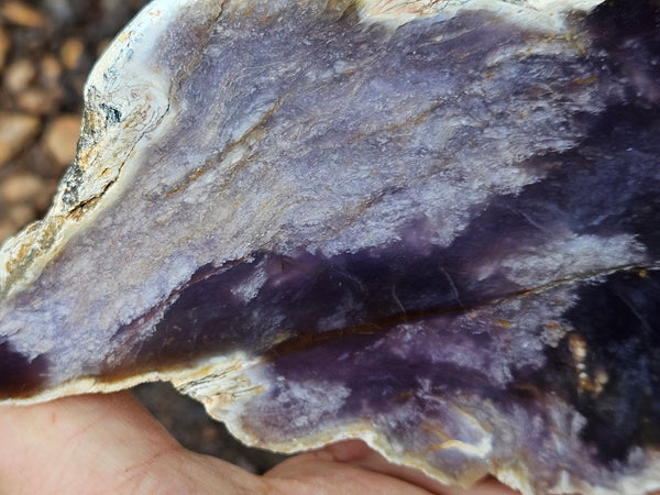 Purple Chalcedony polished slab. PU156