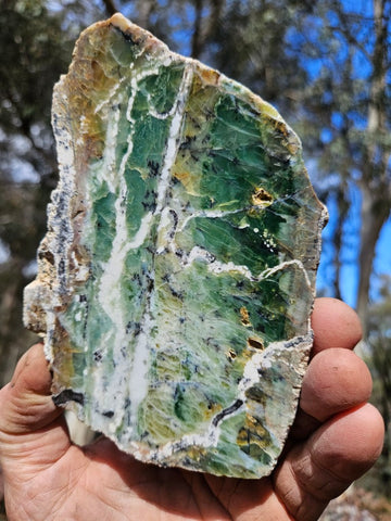 Polished Green Opal slab GRN113