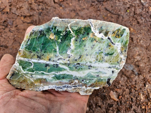 Polished Green Opal slab GRN113