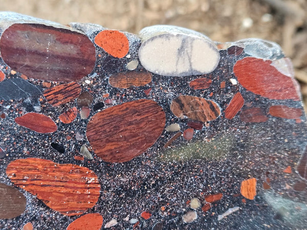 Jelly Bean Jasper polished slab JBJ353