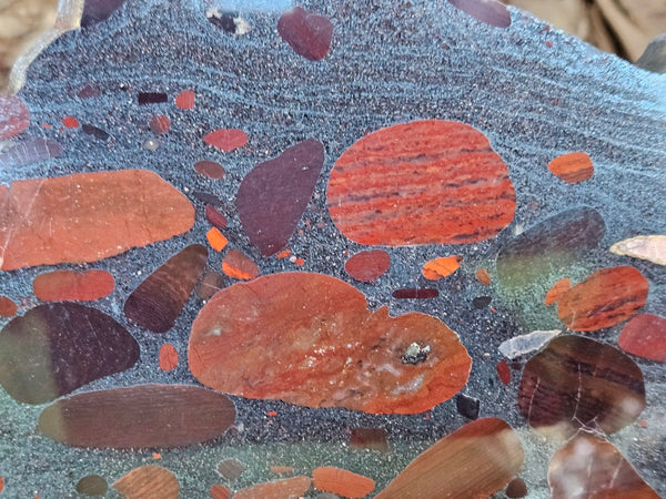 Jelly Bean Jasper polished slab JBJ354