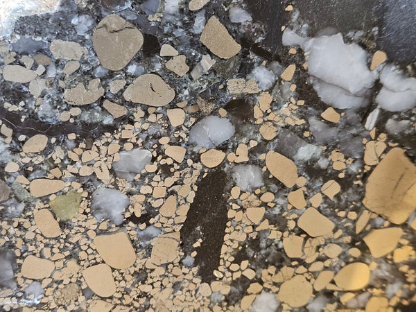 Polished Beaton's Creek auriferous conglomerate slab BC108