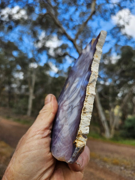 Purple Chalcedony polished slab. PU161