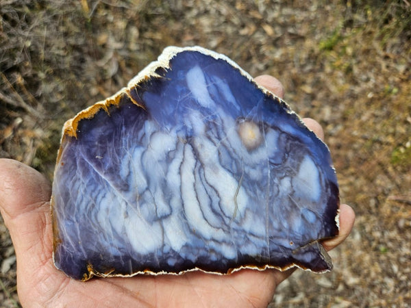 Purple Chalcedony polished slab. PU161