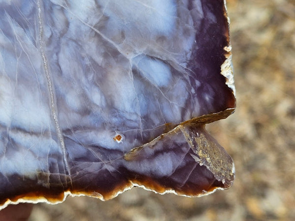 Purple Chalcedony polished slab. PU161