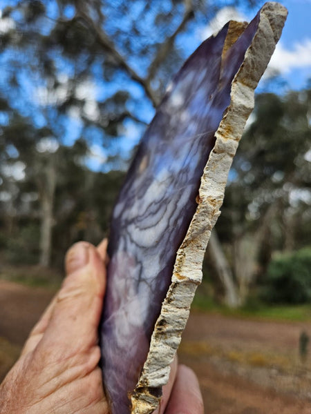 Purple Chalcedony polished slab. PU161