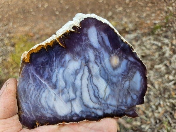 Purple Chalcedony polished slab. PU161