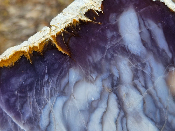 Purple Chalcedony polished slab. PU161