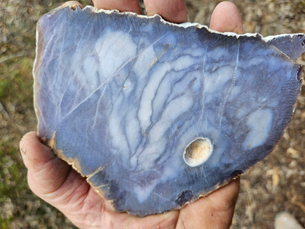 Purple Chalcedony polished slab. PU161