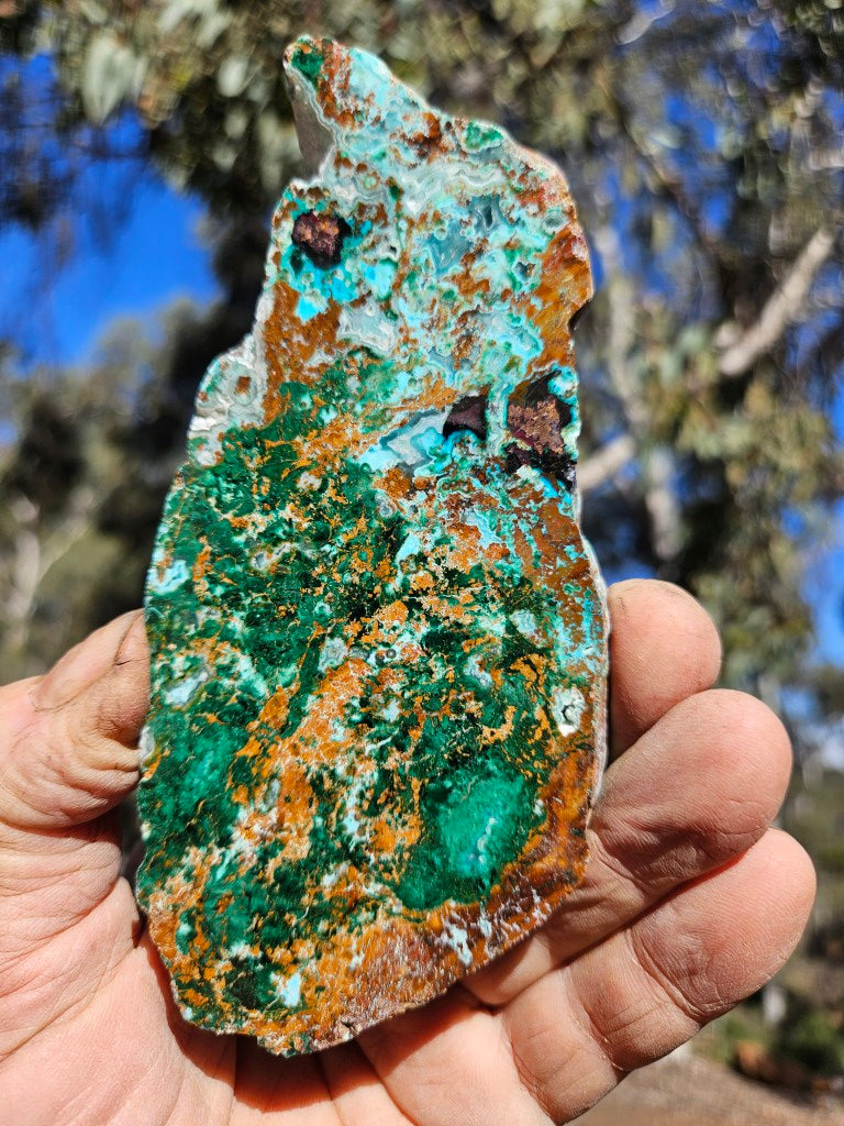 Polished De Grussa copper ore slab CO123