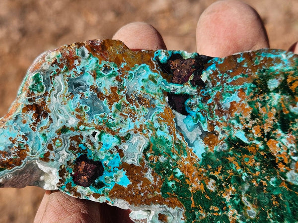 Polished De Grussa copper ore slab CO123