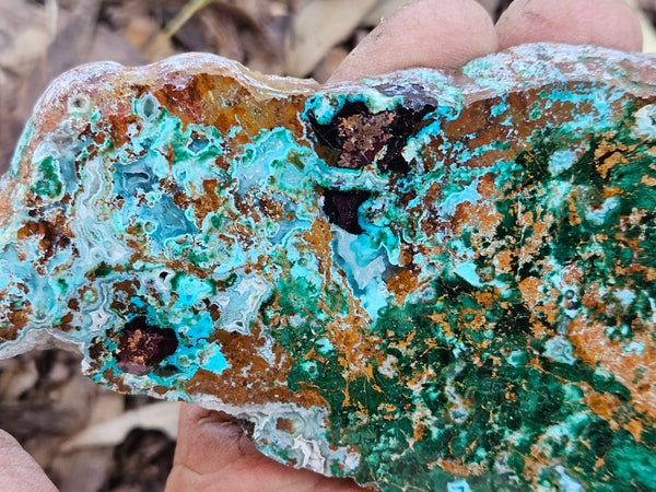 Polished De Grussa copper ore slab CO123