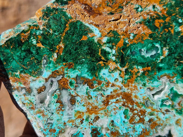 Polished De Grussa copper ore slab CO124