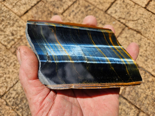 Polished African Tiger Eye slab TEA114