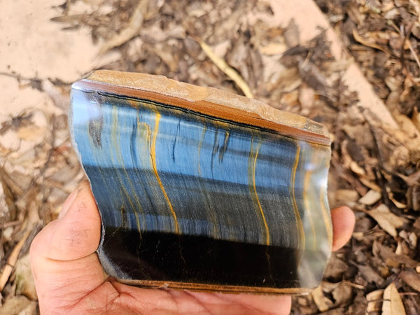 Polished African Tiger Eye slab TEA114