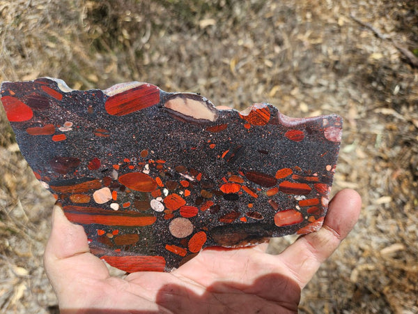 Jelly Bean Jasper polished slab JBJ356