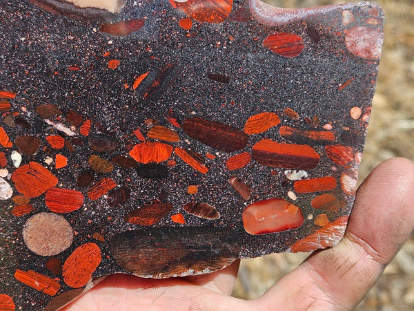 Jelly Bean Jasper polished slab JBJ356