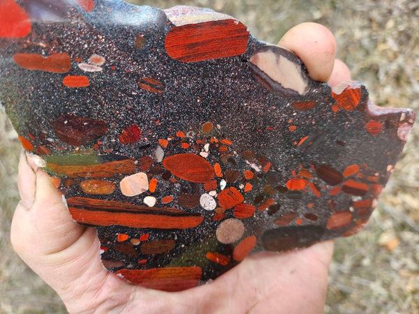 Jelly Bean Jasper polished slab JBJ356