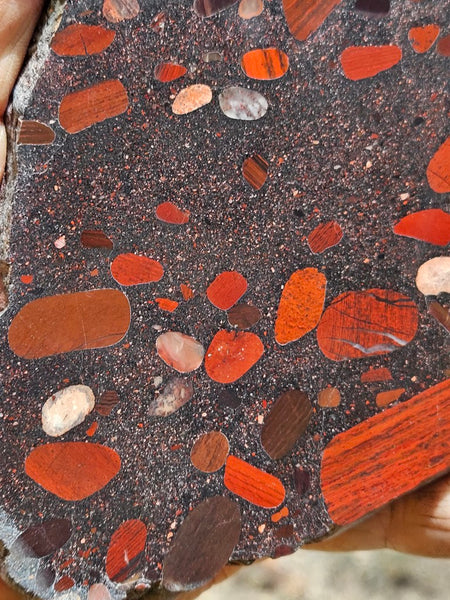 Jelly Bean Jasper polished slab JBJ357
