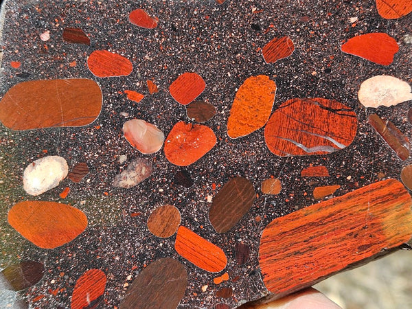 Jelly Bean Jasper polished slab JBJ357