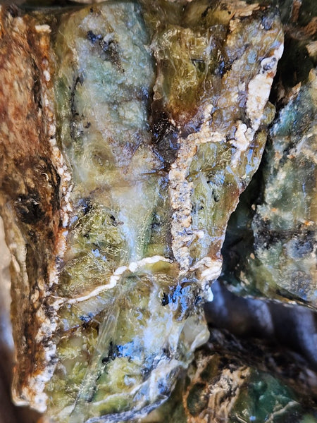 8 pieces of Green Opal  rough.  GOR 142