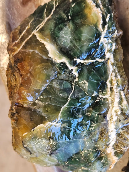 8 pieces of Green Opal  rough.  GOR 142