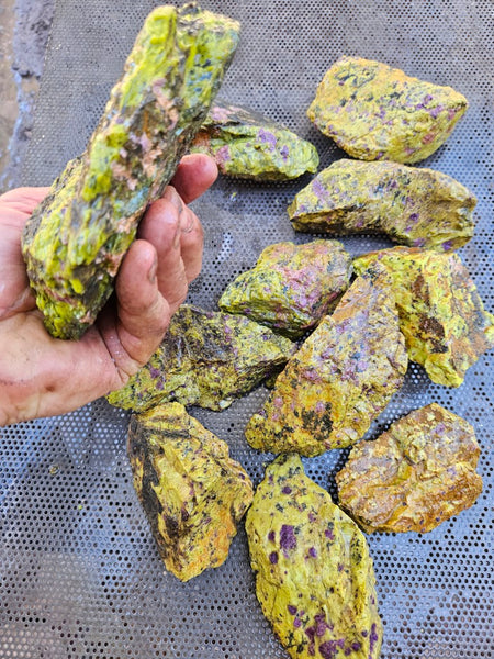 Rough Stichtite in Serpentine (Atlantisite) STR138