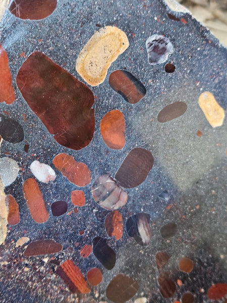 Jelly Bean Jasper polished slab JBJ360