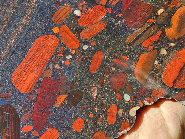 Jelly Bean Jasper polished slab JBJ361