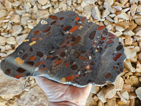 Jelly Bean Jasper polished slab JBJ360