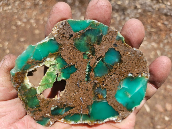 Polished  Chrysoprase slab CH494