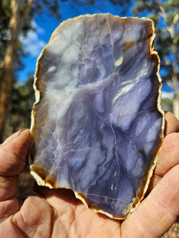 Purple Chalcedony polished slab. PU163